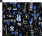 Blue Musical Jazz Music Blues Piano Trumpet American Bass Custom Printed Fabric by Spoonflower Various Fabrics by the Yard or Fat Quarter